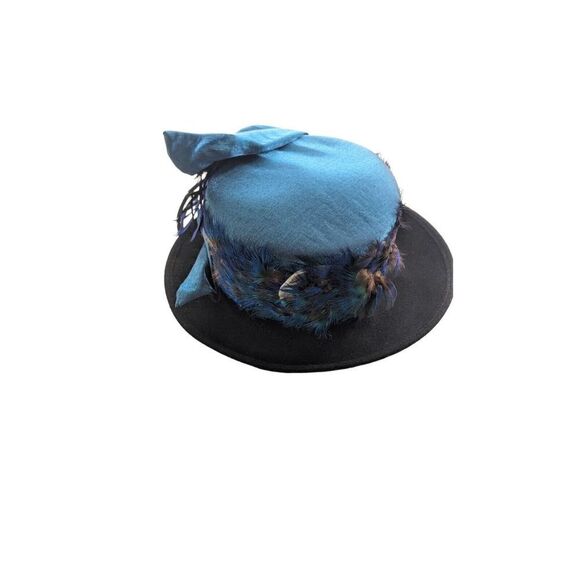 Whittall Shon Real Feathered Church Derby Hat Purple Blue Black Multicolored‎ main image 8